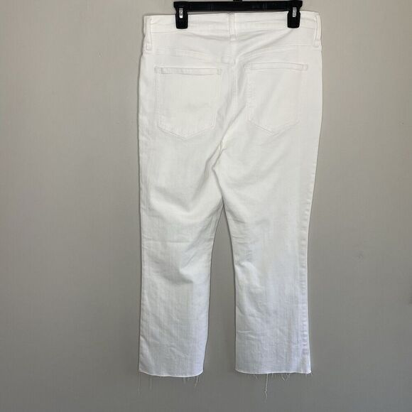 J.CREW Jeans Women 32 Demi Boot Crop NEW 9" Rise White Raw Hem Stretch BQ301 - Picture 6 of 15